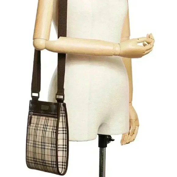 Brown Burberry House Check Canvas Crossbody Bag - Picture 16 of 16